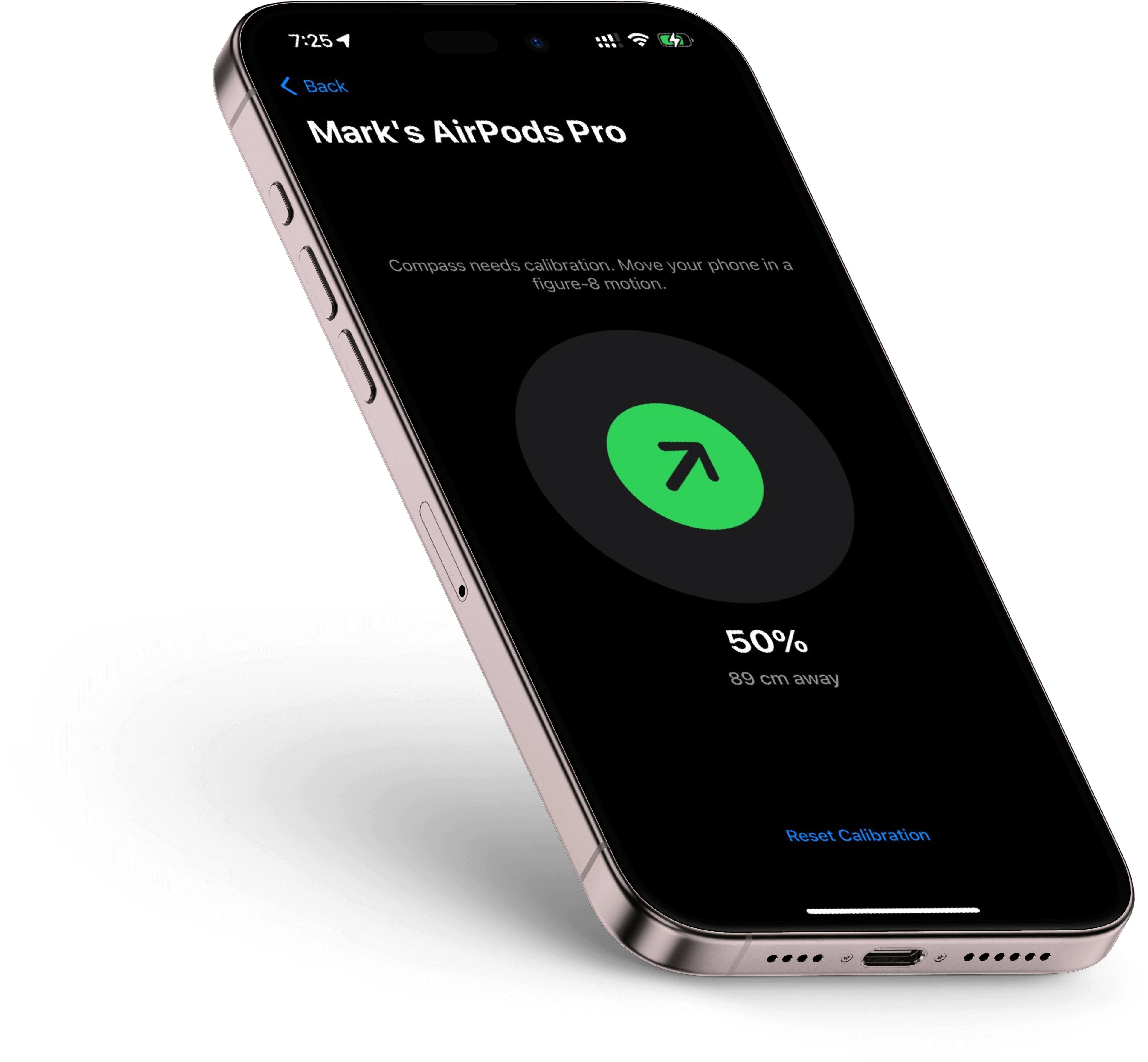 Device Finder radar guiding you to a lost device